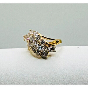 EDCO Gold Tone Diamond CZ Ring Size 4 3/4